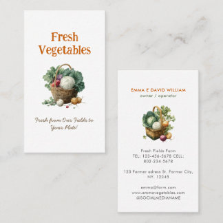 Carte De Visite Vegetable Farm Market Agriculture Business Card