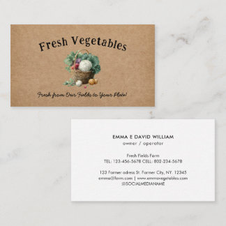 Carte De Visite Vegetable Farm Market Agriculture Business Card