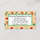 Carte De Visite Vegetable Themed Custom Business Cards (Devant)