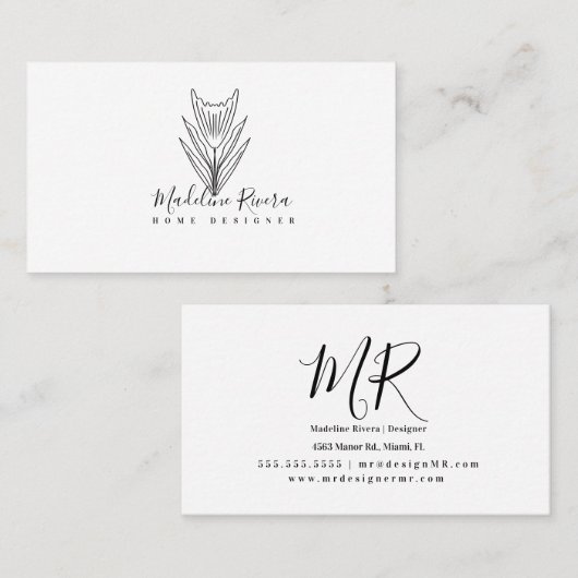 Carte de visite végétal minimaliste (Devant / Derrière)