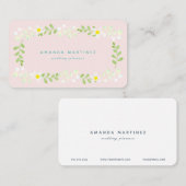 Carte de visite végétal rose clair (Devant / Derrière)