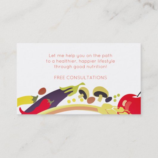 Carte de visite végétalien de restauration de chef (Dos)