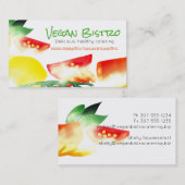 Carte de visite végétalien végétal découpé en (Devant / Derrière)