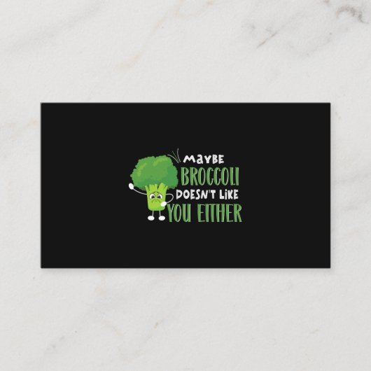 Carte De Visite Vegetarian Vegetarian Vegas Peut-Être Broccoli ne  (Devant)