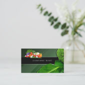 Carte De Visite Végétarien cru de nourriture verte de restaurant (Debout devant)