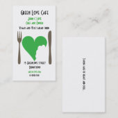 Carte de visite végétarien de café (Devant / Derrière)