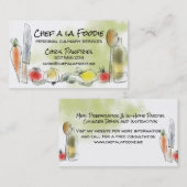 Carte de visite végétarien de restauration de chef (Devant / Derrière)