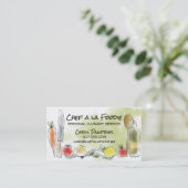 Carte de visite végétarien de restauration de chef (Debout devant)