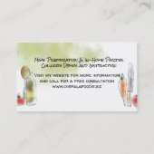 Carte de visite végétarien de restauration de chef (Dos)