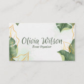 Carte De Visite Végétation aérée et feuille d'or (Devant)