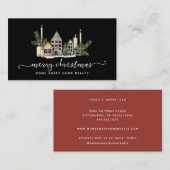 Carte De Visite Végétation d'hiver Pine et Berries Vacances (Devant / Derrière)