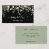 Carte De Visite Végétation d'hiver Pine et Berries Vacances (Devant / Derrière)