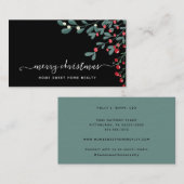 Carte De Visite Végétation d'hiver Pine et Berries Vacances (Devant / Derrière)