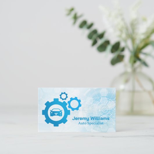 Carte De Visite Vehicle Gears Illustrations | Tech Background (Debout devant)