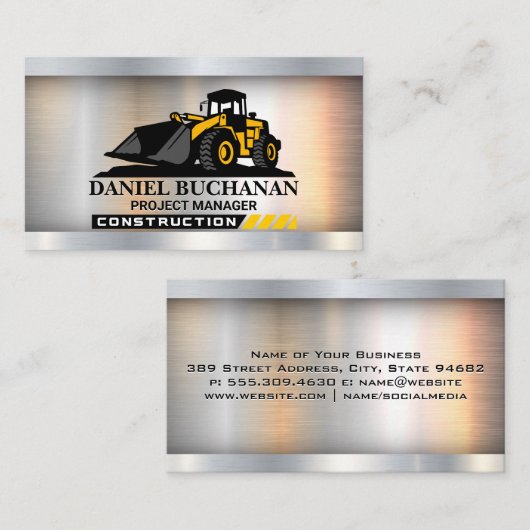 Carte De Visite Véhicule à bulle de construction (Devant / Derrière)