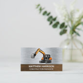 Carte De Visite Véhicule à Dozer | Bois métallique (Debout devant)