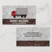 Carte De Visite Véhicule de camion de travail | Construction Semi (Devant / Derrière)