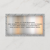 Carte De Visite Véhicule de camion rouge | Arrière - plan métalliq (Dos)