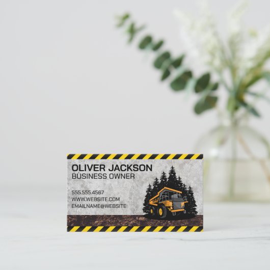 Carte De Visite Véhicule de camionnette de construction (Debout devant)