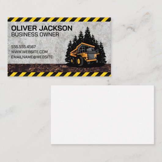 Carte De Visite Véhicule de camionnette de construction (Devant / Derrière)