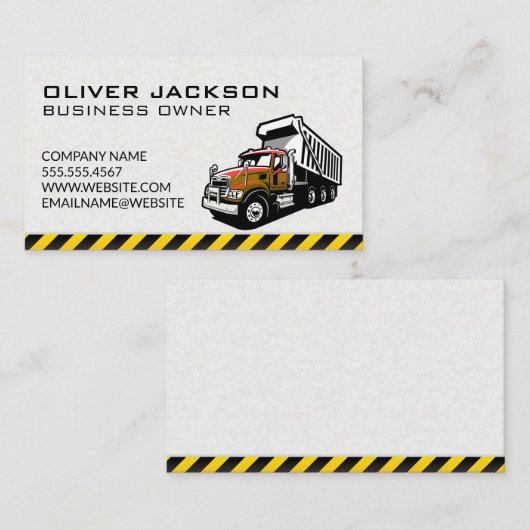 Carte De Visite Véhicule de camionnette de construction (Devant / Derrière)