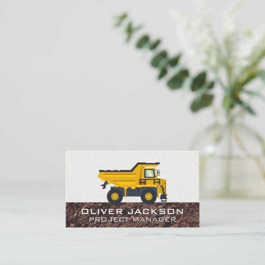 Carte De Visite Véhicule de camionnette de construction | Construc (Debout devant)