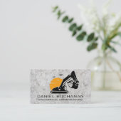 Carte De Visite Véhicule de construction | Arrière - plan en béton (Debout devant)