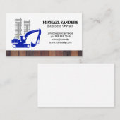 Carte De Visite Véhicule de construction | Bâtiments commerciaux (Devant / Derrière)