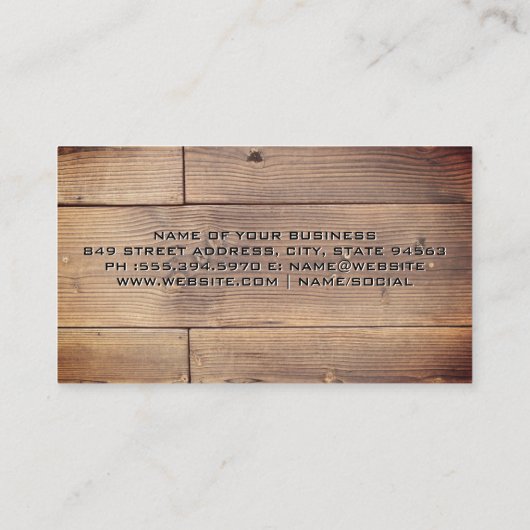 Carte De Visite Véhicule de construction | Bois de plan (Dos)