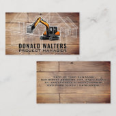 Carte De Visite Véhicule de construction | Bois de plan (Devant / Derrière)