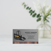 Carte De Visite Véhicule de construction | Bois métallique (Debout devant)