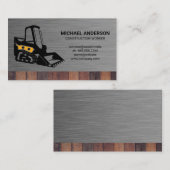 Carte De Visite Véhicule de construction | Bois métallique (Devant / Derrière)