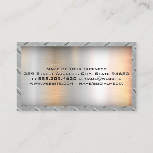 Carte De Visite Véhicule de construction | Bordure de grille d'aci (Dos)