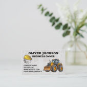 Carte De Visite Véhicule de construction | Col bleu (Debout devant)