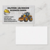 Carte De Visite Véhicule de construction | Col bleu (Devant / Derrière)