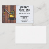 Carte De Visite Véhicule de construction | Démolition du bâtiment (Devant / Derrière)