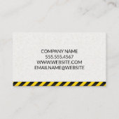 Carte De Visite Véhicule de construction d'excavateur (Dos)