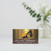 Carte De Visite Véhicule de construction d'excavateur | Jetée | Co (Debout devant)