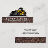 Carte De Visite Véhicule de construction d'excavateur | Machines (Devant / Derrière)