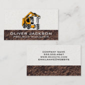 Carte De Visite Véhicule de construction d'excavateur | Perceuse (Devant / Derrière)