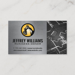 Carte De Visite Véhicule de construction et plan directeur