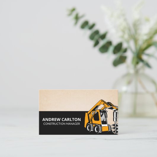 Carte De Visite Véhicule de construction | Exploration de la Terre (Debout devant)
