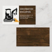 Carte De Visite Véhicule de construction | Grain de bois (Devant / Derrière)