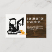 Carte De Visite Véhicule de construction | Grain de bois (Devant)