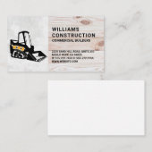 Carte De Visite Véhicule de construction Skid Steer | Bois (Devant / Derrière)
