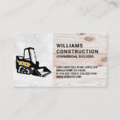 Carte De Visite Véhicule de construction Skid Steer | Bois (Devant)