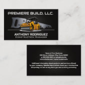 Carte De Visite Véhicule de construction | Skyline Ville Immobilie (Devant / Derrière)