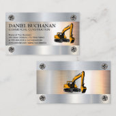 Carte De Visite Véhicule de déplacement de terre de construction | (Devant / Derrière)