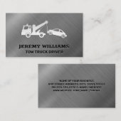 Carte De Visite Véhicule de remorquage | Arrière - plan brossé mét (Devant / Derrière)
