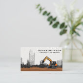 Carte De Visite Véhicule d'excavation de construction | Immobilier (Debout devant)